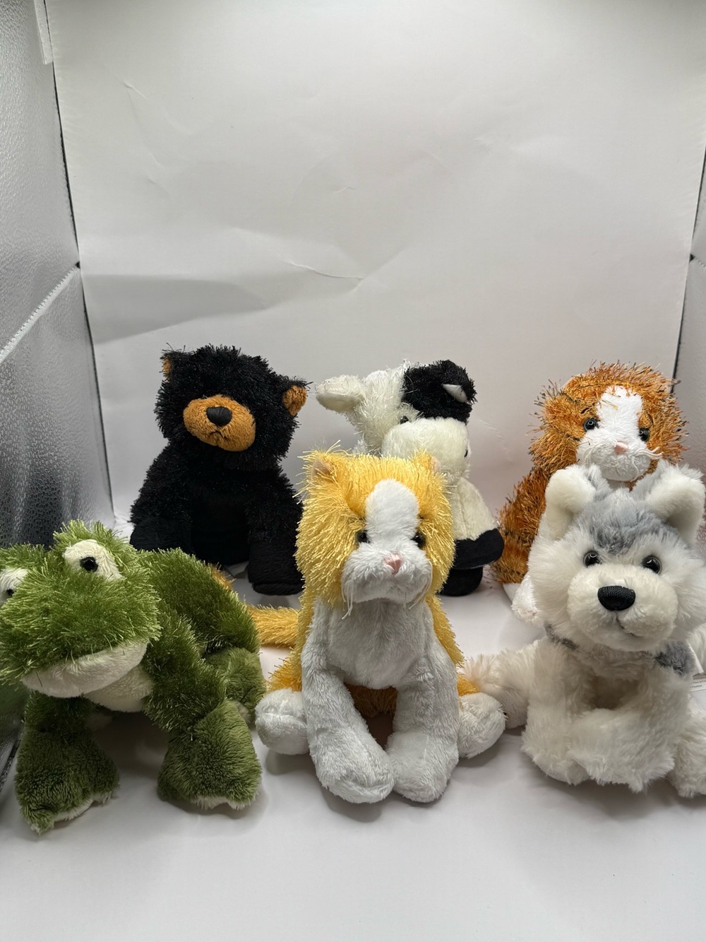 GANZ Webkinz Lil Kinz Lot - Husky, Orange Cat, Frog, Cow, Bear and Alley Cat